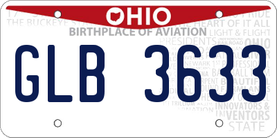 OH license plate GLB3633