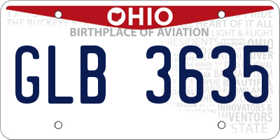 OH license plate GLB3635