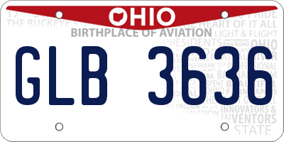 OH license plate GLB3636