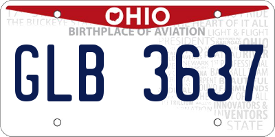OH license plate GLB3637