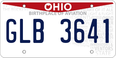 OH license plate GLB3641