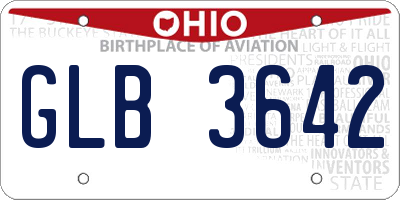 OH license plate GLB3642