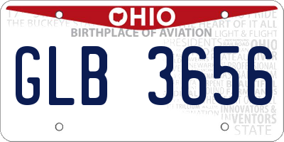 OH license plate GLB3656