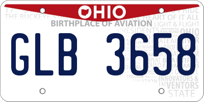 OH license plate GLB3658