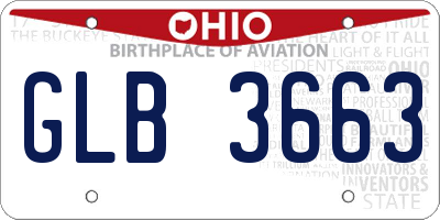 OH license plate GLB3663
