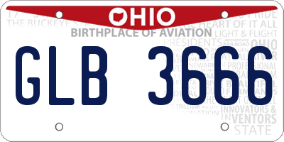 OH license plate GLB3666