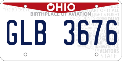 OH license plate GLB3676