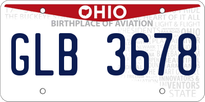 OH license plate GLB3678