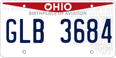 OH license plate GLB3684