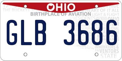 OH license plate GLB3686