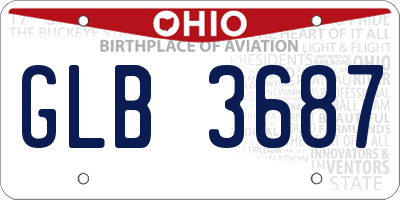 OH license plate GLB3687