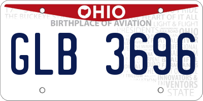 OH license plate GLB3696