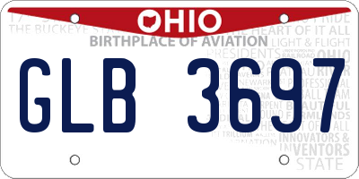 OH license plate GLB3697