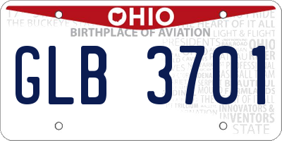 OH license plate GLB3701