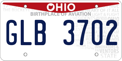 OH license plate GLB3702