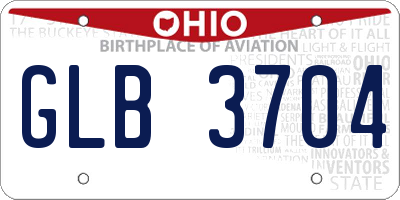 OH license plate GLB3704