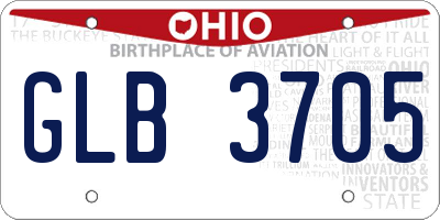 OH license plate GLB3705