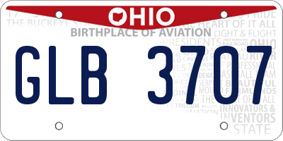 OH license plate GLB3707