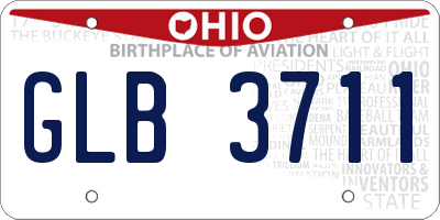 OH license plate GLB3711