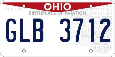 OH license plate GLB3712