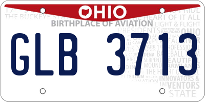 OH license plate GLB3713