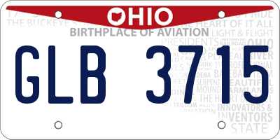 OH license plate GLB3715