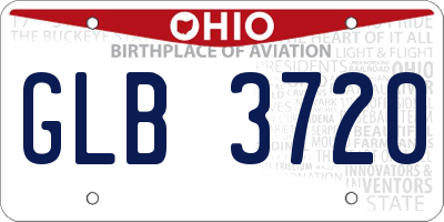 OH license plate GLB3720