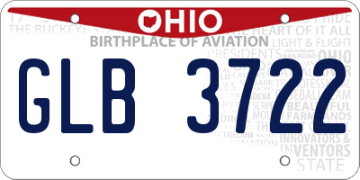 OH license plate GLB3722