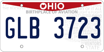 OH license plate GLB3723