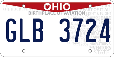 OH license plate GLB3724