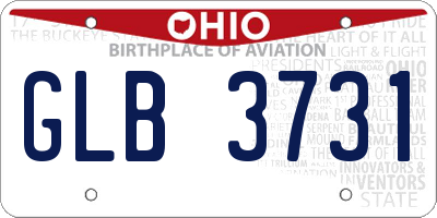 OH license plate GLB3731