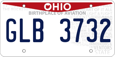 OH license plate GLB3732