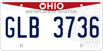 OH license plate GLB3736