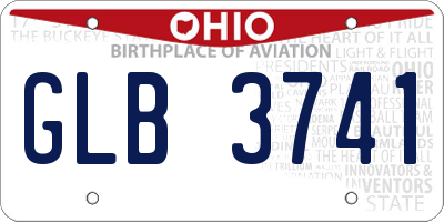 OH license plate GLB3741