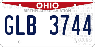 OH license plate GLB3744