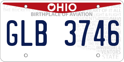 OH license plate GLB3746