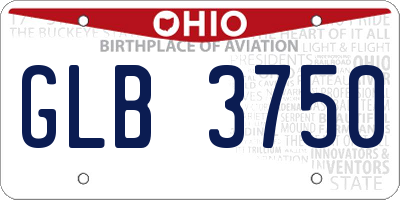 OH license plate GLB3750
