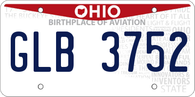 OH license plate GLB3752
