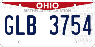 OH license plate GLB3754