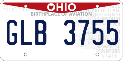 OH license plate GLB3755