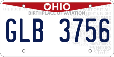 OH license plate GLB3756