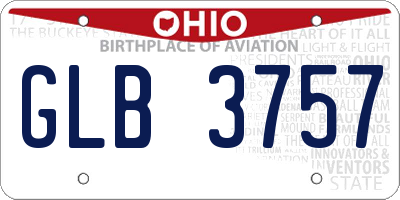 OH license plate GLB3757