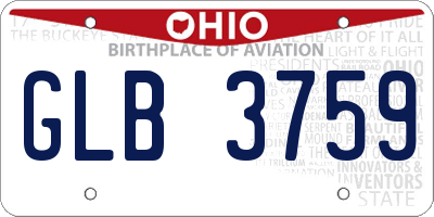 OH license plate GLB3759