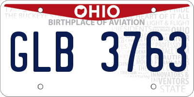 OH license plate GLB3763
