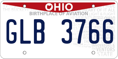 OH license plate GLB3766