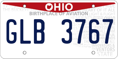 OH license plate GLB3767