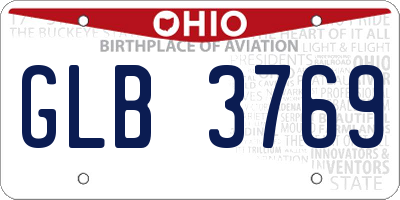 OH license plate GLB3769