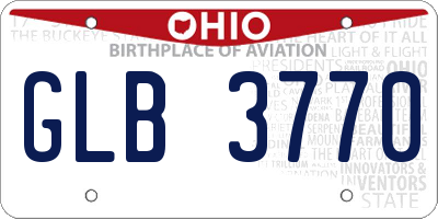 OH license plate GLB3770