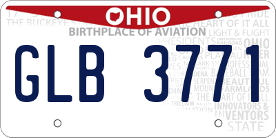 OH license plate GLB3771