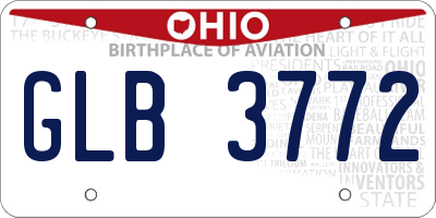 OH license plate GLB3772